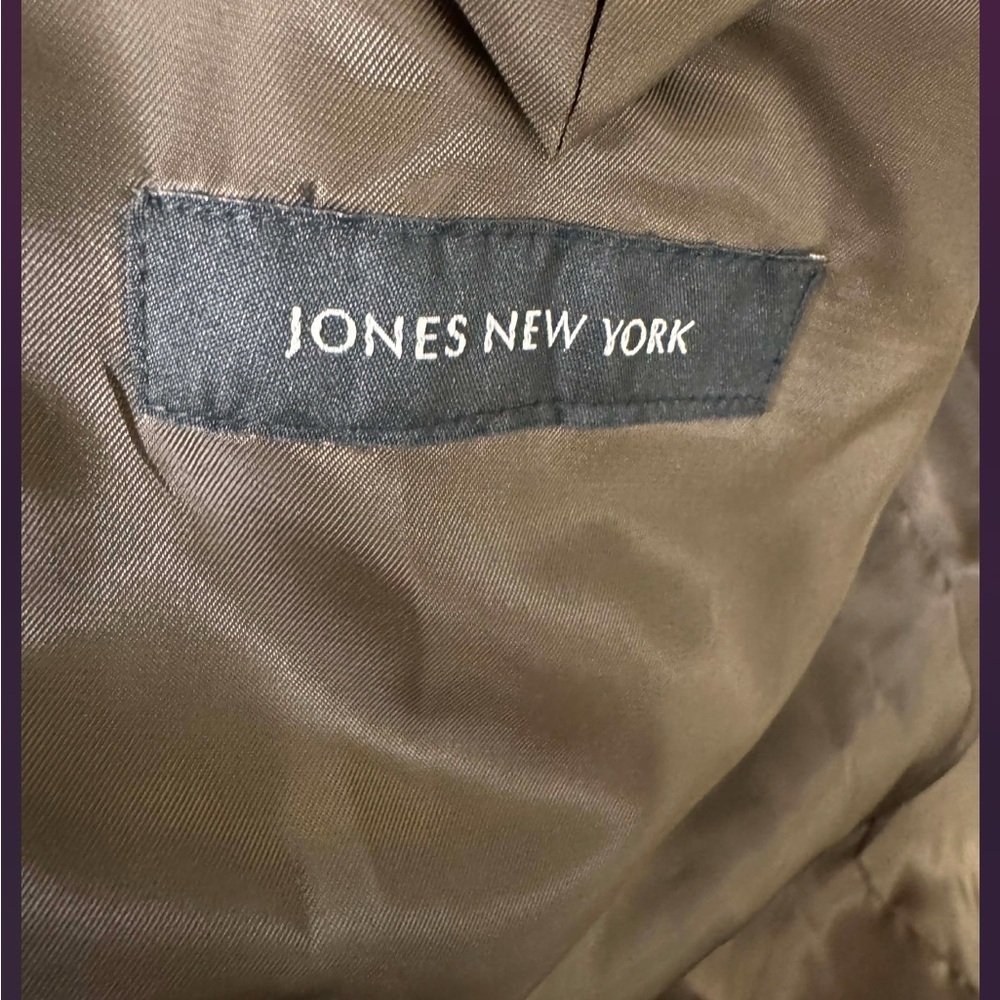 Jones New York suede Classic brown Tan Blazer XL - Picture 3 of 5
